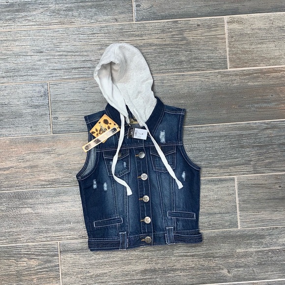 Rue21 Jackets & Blazers - rue21 Vest Jean Jacket with removable Hoodie